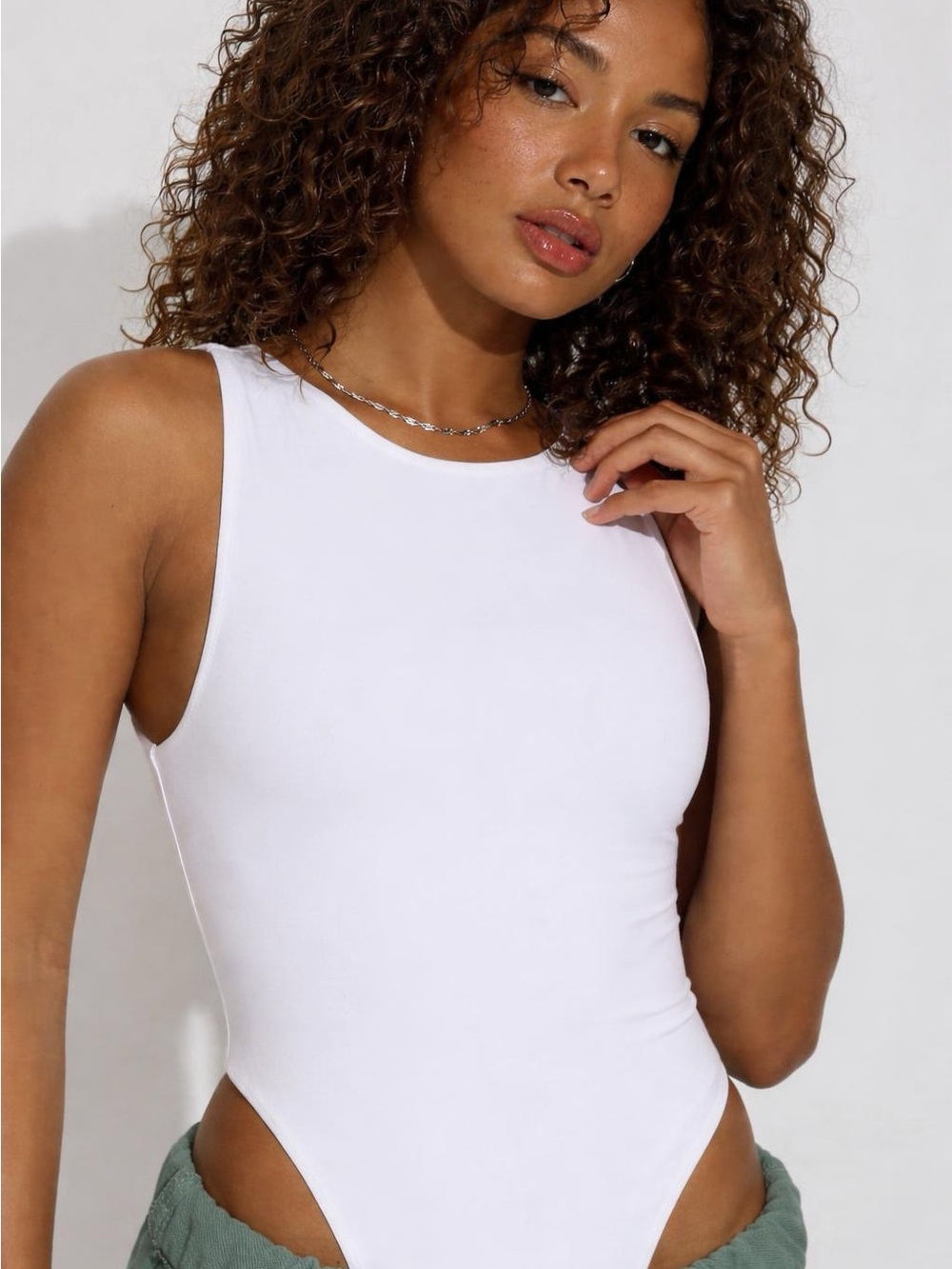 Basic White High-Cut Bodysuit